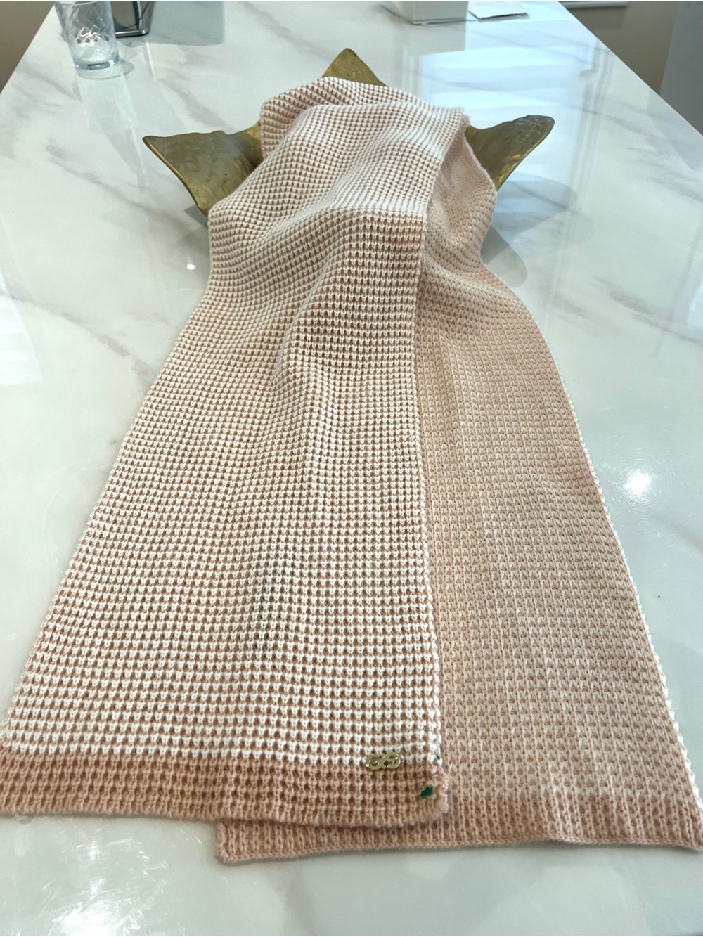 Cole Haan light pink Woven Knit Scarf - 10” by 75” -